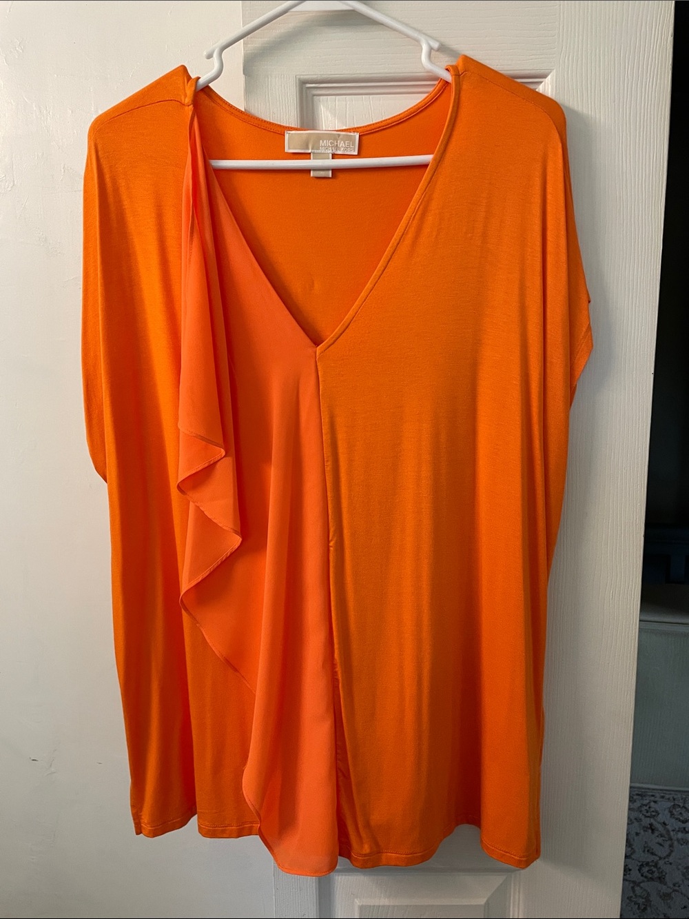Michael Kors  V-Neck Ruffle Tunic Top